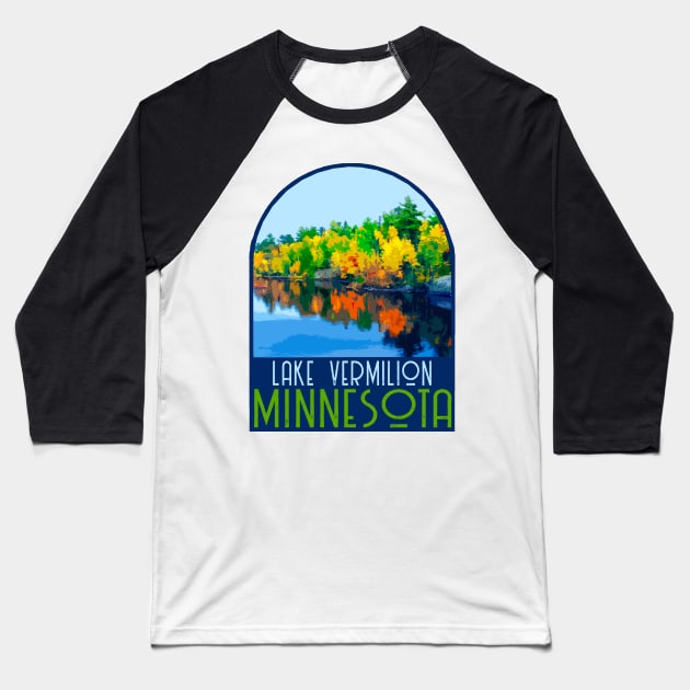 Lake Vermilion Minnesota Decal Baseball T-Shirt by zsonn